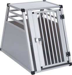 Produktbild von AluRide Autohundebox aus Aluminium in Größe S, grau/silber, wasserdicht
