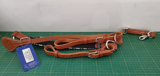 Amahorse Navajo Pearls Western Breatcollar Vorderzeug aus Leder in Braun – Bild 1 von 6