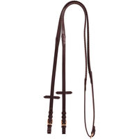 Produktbild von AMAHORSE Trensen und Gebisse aus Leder und Gummi Modell Kris in Braun mit Rosa und Gold Fittings für Warmblut