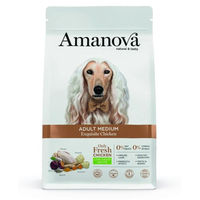 Produktbild von Amanova Super Premium Hundefutter Hühnchen für erwachsene Hunde getreidearm und hypoallergen 12 kg