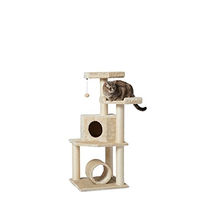 Produktbild von Amazon Basics Katzen-Kratzbaum mit Tunnel und Kratzstamm X-Large beige 48 x 48 x 109 cm