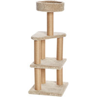 Produktbild von Amazon Basics Kratzbaum mit Kratzstämmen für Katzen in Beige, groß, 45 x 45 x 117 cm