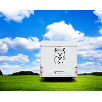 Produktbild von Amberdog Akita Wandtattoo Aufkleber für Wohnmobil Schwarz 20cm