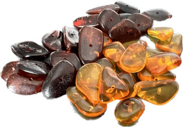 Produktbild von Amberdog Baltischer Bernstein Honig Perlen in Splitterform mit gebohrtem Loch