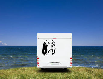 Produktbild von Amberdog Bearded Collie Wandtattoo Aufkleber für Auto und Wohnmobil Schwarz 30cm