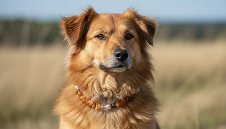 Produktbild von Amberdog Bernstein Halsband mit Rauchquarz 37cm