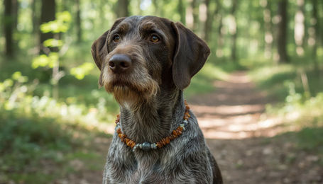 Produktbild von Amberdog Bernsteinkette für Hunde aus gelbem Naturbernstein 44cm