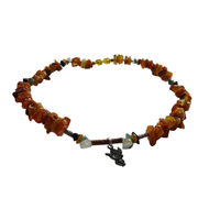 Produktbild von Amberdog Bernsteinkette für Hunde mit Edelsteinen 40cm