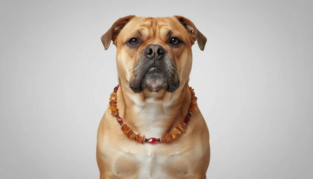 Produktbild von Amberdog Bernsteinkette für Hunde mit Jaspis und Achat 51cm