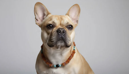 Produktbild von Amberdog Bernsteinkette für Hunde mit Onyx und Howlith 39cm