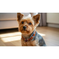 Produktbild von Amberdog Bernsteinkette für Hunde mit Sugilith und Koralle 25cm