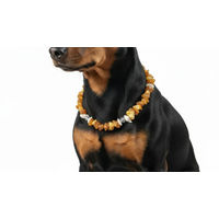 Produktbild von Amberdog Bernsteinkette für Hunde mit Swariki und Muscheln 23 cm