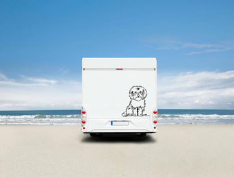Produktbild von Amberdog Bolonka Aufkleber Wandtattoo für Auto und Wohnmobil Schwarz 20cm