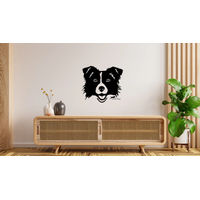 Produktbild von Amberdog Border Collie Wandtattoo Kopf Aufkleber Weiß 50cm