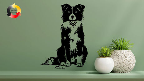 Produktbild von Amberdog Border Collie Wandtattoo Wohnmobil Aufkleber Schwarz 20cm