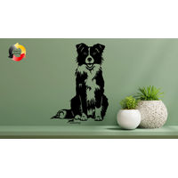 Produktbild von Amberdog Border Collie Wandtattoo Wohnmobil Aufkleber Weiß 50cm