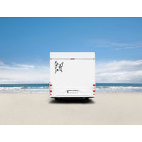 Produktbild von Amberdog Bullterrier Wandtattoo Wohnmobil Aufkleber Schwarz 50x48cm