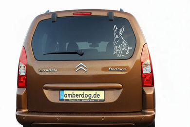 Produktbild von Amberdog Bullterrier Wandtattoo Wohnmobil Aufkleber Weiß 50cm