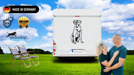 Produktbild von Amberdog Cane Corso Wohnmobil Aufkleber Wandtattoo Weiß 20cm