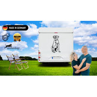 Produktbild von Amberdog Cane Corso Wohnmobil Aufkleber Wandtattoo Weiß 20cm