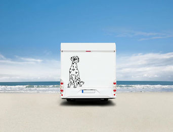 Produktbild von Amberdog Dobermann Wohnmobil Aufkleber Wandtattoo Schwarz 50cm
