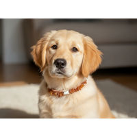 Produktbild von Amberdog EM Keramik Pipes Flex Halsband für Hunde mit Bernsteinkette Braun 28-33cm