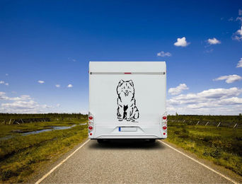 Produktbild von Amberdog Eurasier Wandtattoo Aufkleber für Auto und Wohnmobil Weiß 30cm