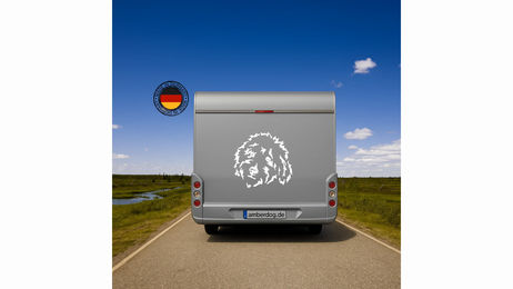 Produktbild von Amberdog Goldendoodle Kopf Silhouette Wandtattoo Auto Wohnmobil Aufkleber Schwarz 30cm
