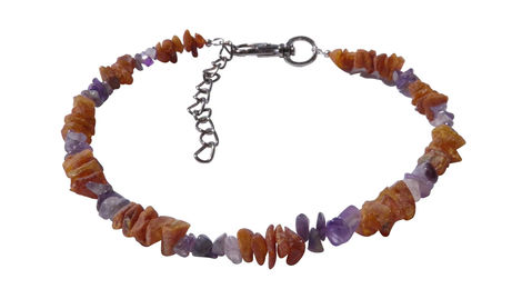 Produktbild von Amberdog Halsband für Welpen aus Naturmaterial in Lila Braun Bunt