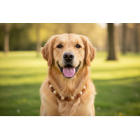 Produktbild von Amberdog Hundehalsband aus Naturholz mit Bernstein 65cm Braun Gold