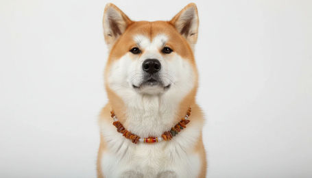 Produktbild von Amberdog Hundehalsband Bernsteinkette mit Achat und Bergkristall in Braun und Silber 46cm