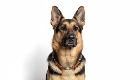 Produktbild von Amberdog Hundehalskette aus echtem baltischem Bernstein mit Bergkristall und Aventurin 49cm