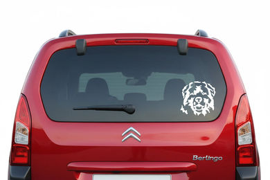 amberdog Kaukasier Hundekopf Aufkleber für Wohnmobil und Auto Schwarz 20cm – Bild 1 von 1
