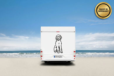 Produktbild von Amberdog Labradoodle Wandtattoo Aufkleber für Auto und Wohnmobil Schwarz 20cm