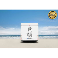 Produktbild von Amberdog Labradoodle Wandtattoo Aufkleber für Auto und Wohnmobil Schwarz 20cm