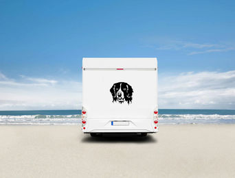 Produktbild von Amberdog Landseer Wandtattoo Aufkleber für Auto und Wohnmobil Schwarz 30cm