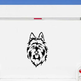 amberdog Picard Aufkleber Kopf Motiv für Auto Wohnmobil und Wandtattoo Schwarz 20cm – Bild 1 von 1
