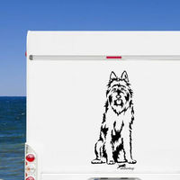 Produktbild von amberdog Picard Aufkleber Kopf Silhouette für Auto Wohnmobil und Wandtattoo Weiß 50cm