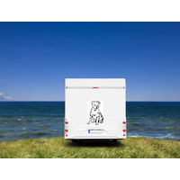 Produktbild von Amberdog Pitbull Wandtattoo Aufkleber für Auto und Wohnmobil Weiß 50cm