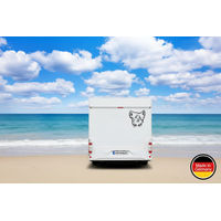 Produktbild von amberdog Powder Puff Kopf Wandtattoo Aufkleber für Auto und Wohnmobil Schwarz 50cm