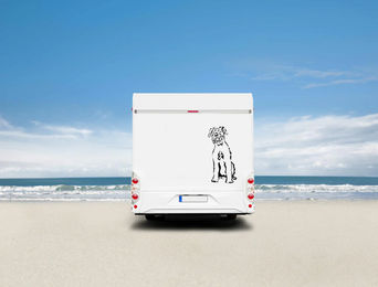 Produktbild von Amberdog Riesenschnauzer Wandtattoo Aufkleber für Auto und Wohnmobil Schwarz 50cm