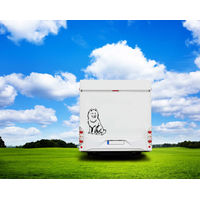 Produktbild von Amberdog Samojede Wandtattoo Aufkleber für Auto und Wohnmobil Schwarz 30cm