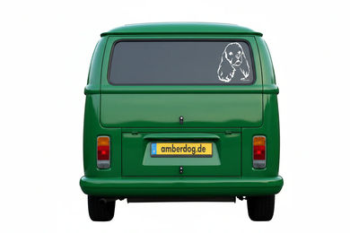 Produktbild von Amberdog Wandtattoo American Cocker Spaniel Kopf Aufkleber für Auto und Wohnmobil Weiß 20cm