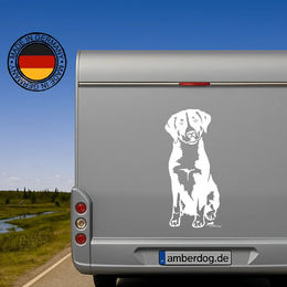 amberdog Wandtattoo Appenzeller Sennenhund Aufkleber für Auto und Wohnmobil Weiß 20cm – Bild 1 von 1