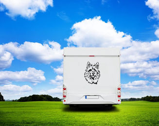 Produktbild von Amberdog Wandtattoo Australian Terrier Wohnmobil Aufkleber Schwarz 50cm