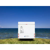 Produktbild von Amberdog Wandtattoo Barsoi Aufkleber für Auto und Wohnmobil Weiß 20cm