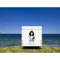 Produktbild von Amberdog Wandtattoo Basset Hound Aufkleber für Auto und Wohnmobil Weiß 20cm