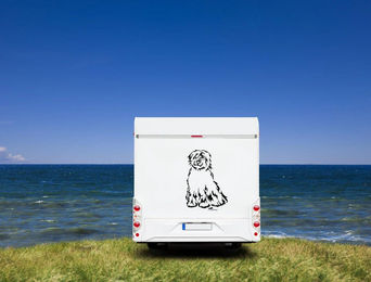 Produktbild von Amberdog Wandtattoo Bergamasker Auto Wohnmobil Aufkleber Weiß 50cm