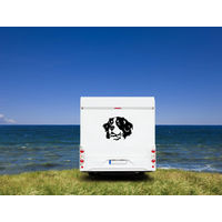 Produktbild von Amberdog Wandtattoo Berner Sennenhund Kopf Aufkleber für Wohnmobil Schwarz 30cm