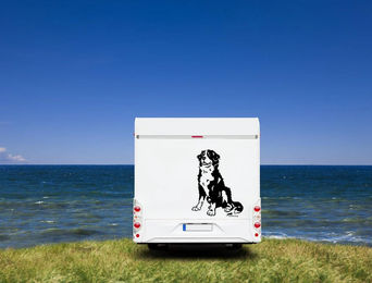Produktbild von Amberdog Wandtattoo Berner Sennenhund Wohnmobil Aufkleber Schwarz 50cm